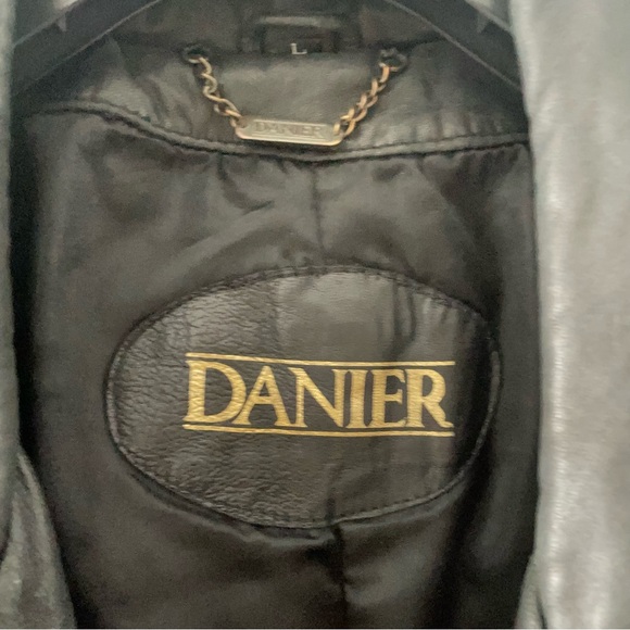DANIER Genuine Leather Trench-coat US Size L - Picture 3 of 5